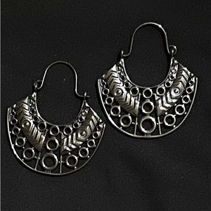 Dark chrome in color earrings